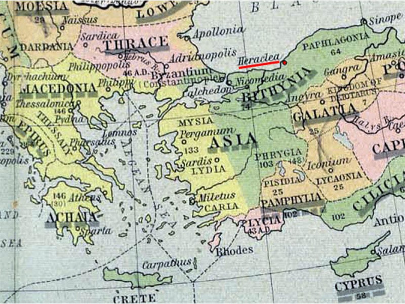 Χάρτης με αναφορά στην Ηράκλεια
